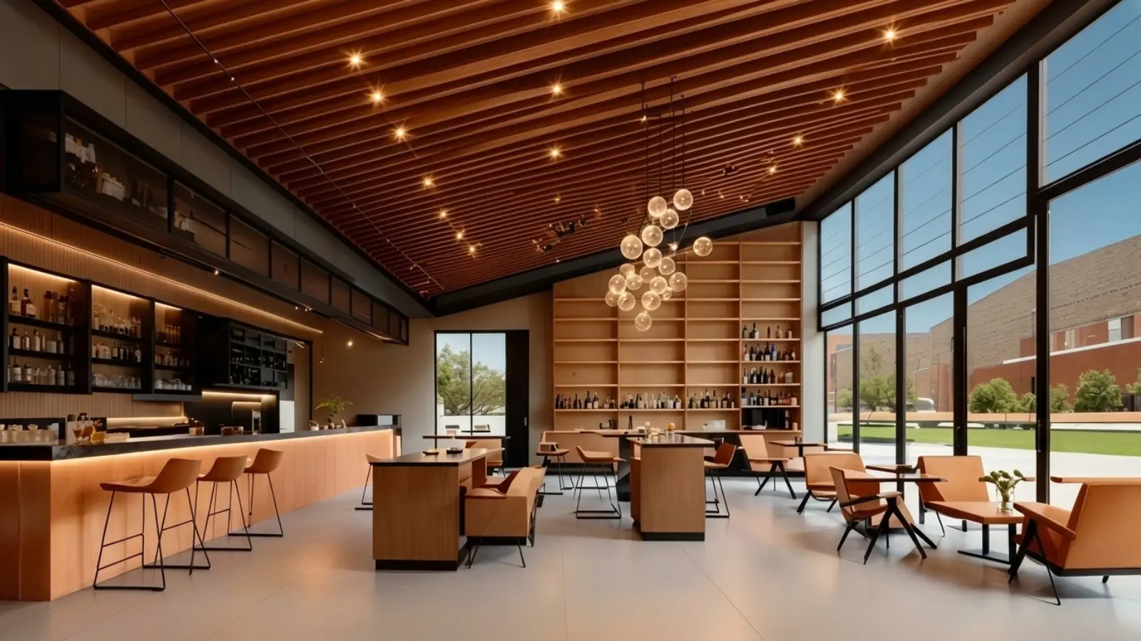 Stylish restaurant dining interior