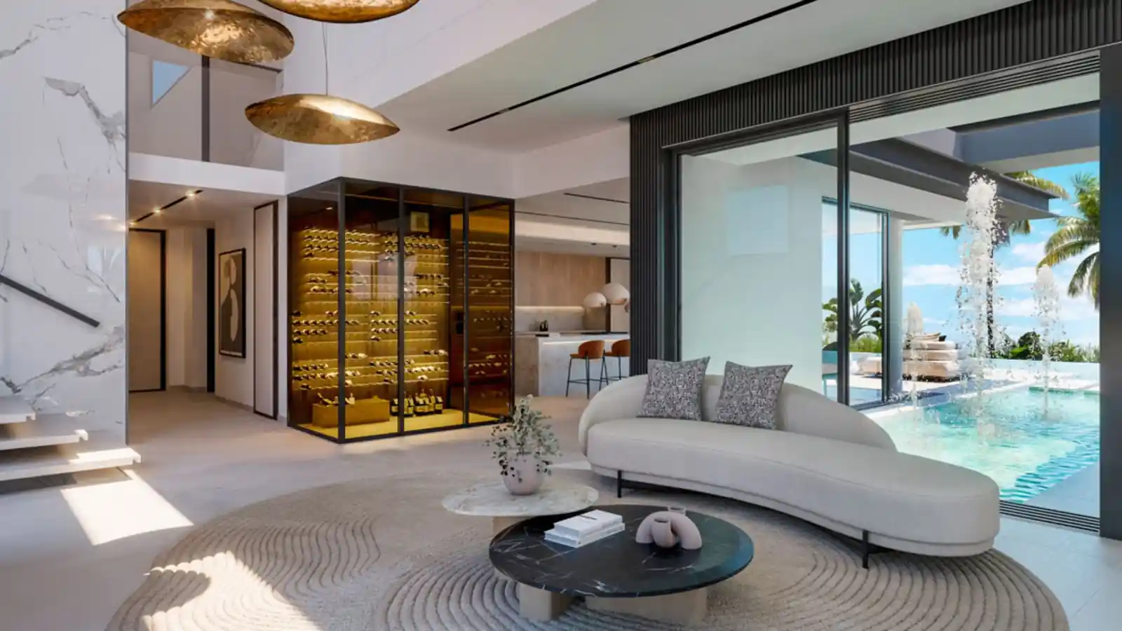 Contemporary villa living room design