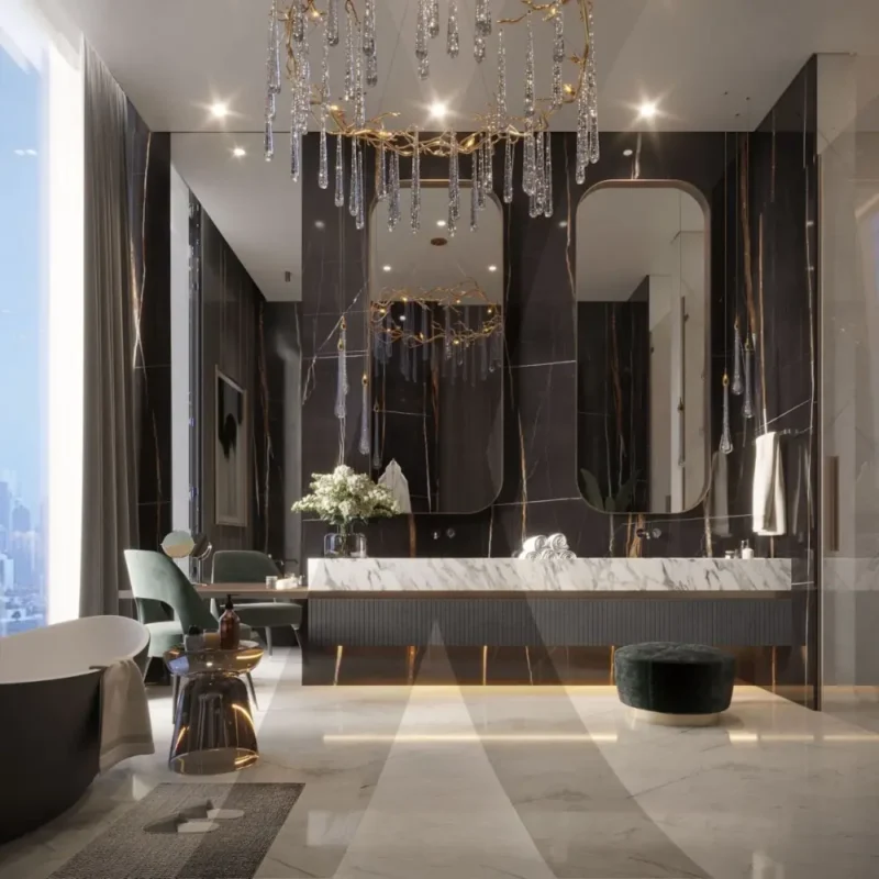 Luxury Dubai bathroom interior styling