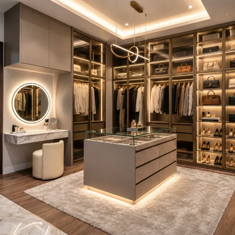 Dubai walk-in closet design layout
